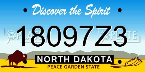 18097Z3 North Dakota License Plate