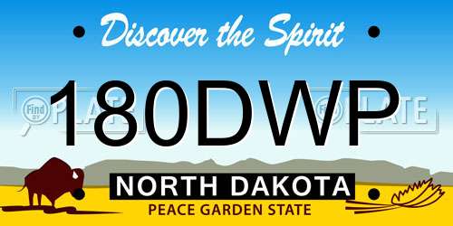 180DWP North Dakota License Plate