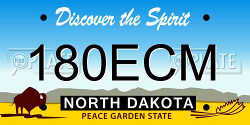 180ECM North Dakota License Plate