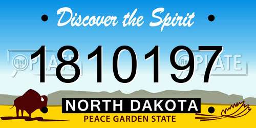 1810197 North Dakota License Plate
