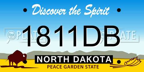 1811DB North Dakota License Plate