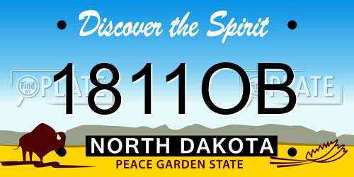 1811OB North Dakota License Plate