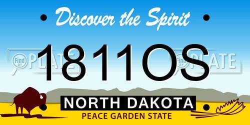 1811OS North Dakota License Plate