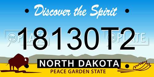 18130T2 North Dakota License Plate