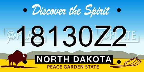 18130Z2 North Dakota License Plate