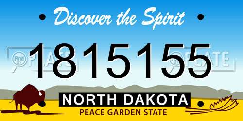 1815155 North Dakota License Plate