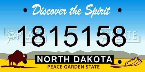 1815158 North Dakota License Plate