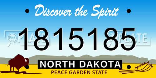 1815185 North Dakota License Plate