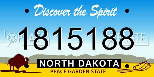 1815188 North Dakota License Plate