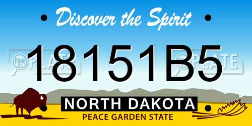 18151B5 North Dakota License Plate