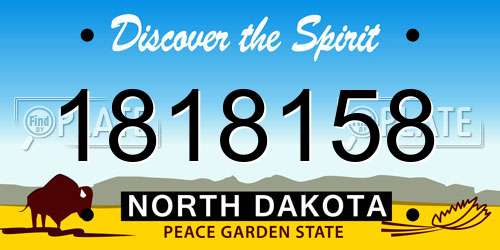 1818158 North Dakota License Plate