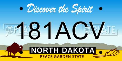 181ACV North Dakota License Plate