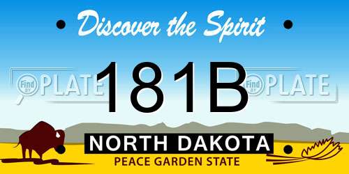 181B North Dakota License Plate