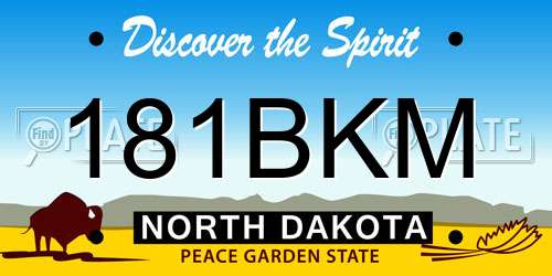 181BKM North Dakota License Plate