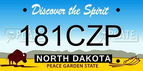 181CZP North Dakota License Plate