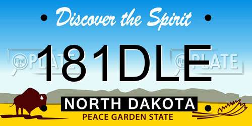 181DLE North Dakota License Plate