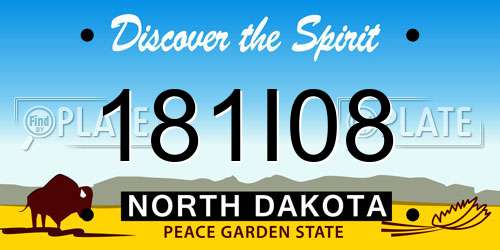181I08 North Dakota License Plate
