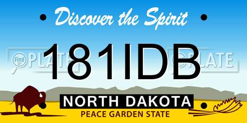 181IDB North Dakota License Plate