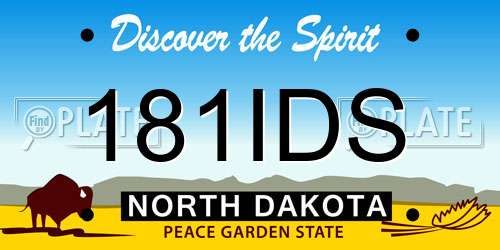 181IDS North Dakota License Plate