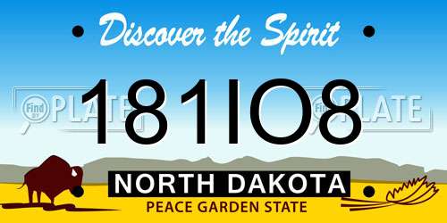 181IO8 North Dakota License Plate