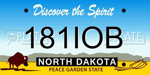 181IOB North Dakota License Plate