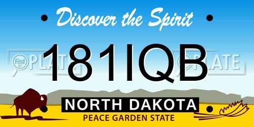 181IQB North Dakota License Plate