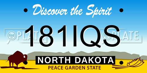 181IQS North Dakota License Plate