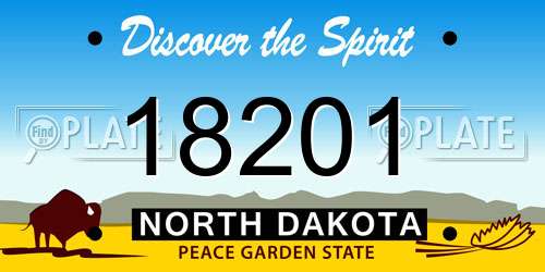 18201 North Dakota License Plate