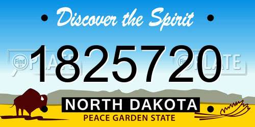 1825720 North Dakota License Plate