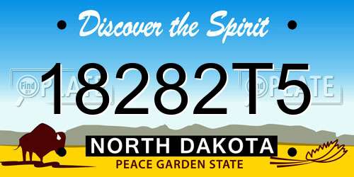 18282T5 North Dakota License Plate