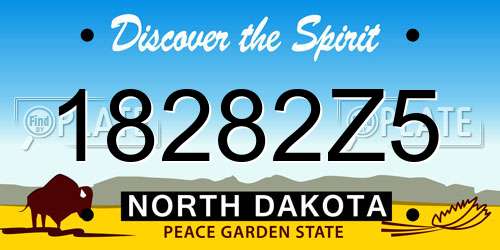 18282Z5 North Dakota License Plate