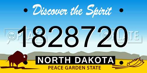 1828720 North Dakota License Plate