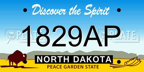 1829AP North Dakota License Plate