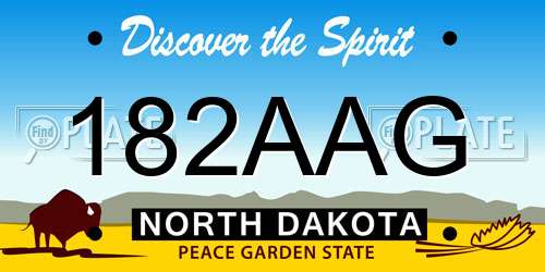 182AAG North Dakota License Plate