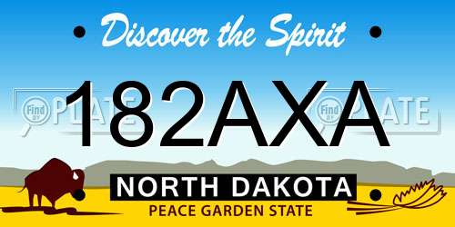 182AXA North Dakota License Plate