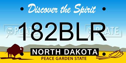 182BLR North Dakota License Plate