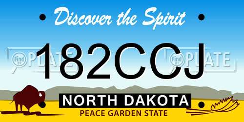 182CCJ North Dakota License Plate