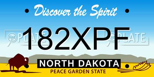 182XPF North Dakota License Plate