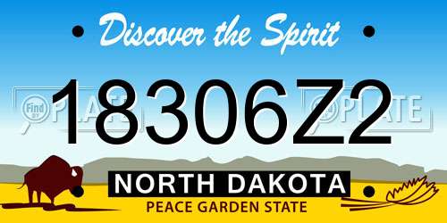 18306Z2 North Dakota License Plate
