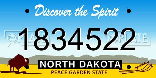 1834522 North Dakota License Plate