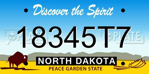 18345T7 North Dakota License Plate