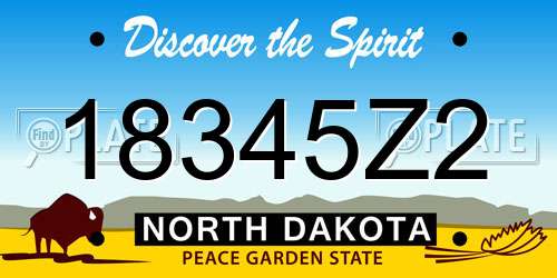 18345Z2 North Dakota License Plate