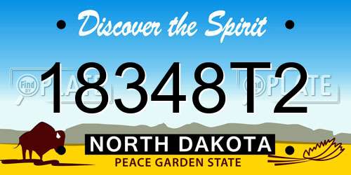 18348T2 North Dakota License Plate