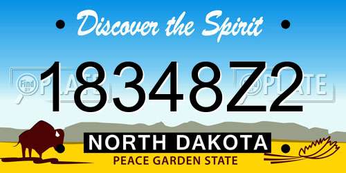 18348Z2 North Dakota License Plate