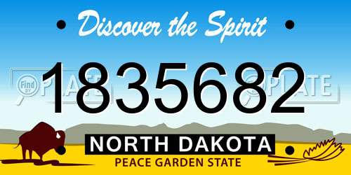 1835682 North Dakota License Plate