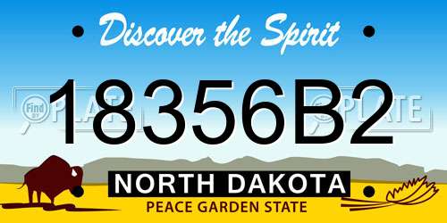18356B2 North Dakota License Plate