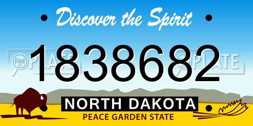 1838682 North Dakota License Plate