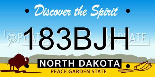 183BJH North Dakota License Plate