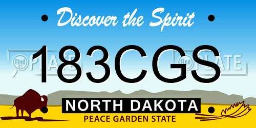 183CGS North Dakota License Plate