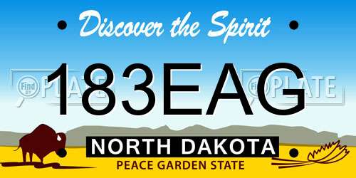 183EAG North Dakota License Plate